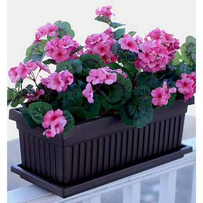 HC Companies VNP30000E21 29.5 X 6.75 X 6.38 Inch Outdoor Fluted Plastic Venetian Flower Box For Flowers, Vegetables, Or Succulents, Chocolate (2 Pack) 2 HC Companies VNP30000E21 29.5 X 6.75 X 6.38 Inch Outdoor Fluted Plastic Venetian Flower Box For Flowers, Vegetables, Or Succulents, Chocolate (2 Pack) - Image 2