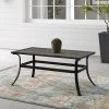 Dahlia Outdoor Tempered Glass Rectangular Coffee Table Matte Black/Brown - Crosley