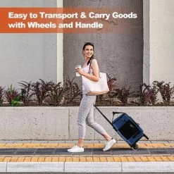 Costway 50-Can 3-in-1 Insulated Rolling Cooler With Adjustable Handle & Bottom Plate Blue/Grey -Quality Garden Outdoor Store GUEST b32f4ca0 9e0a 4e95 8d87 2dfc924943d1