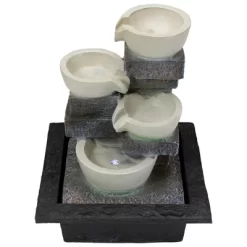 Northlight 11" LED Lighted Cascading 4-Tier Bowl Indoor Tabletop Water Fountain -Quality Garden Outdoor Store GUEST b3791cc7 094f 4176 9583 c7f384f4d615