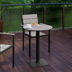 Flash Furniture Finch Commercial Grade Round 24" Table With Faux Teak Poly Slats And Steel Frame -Quality Garden Outdoor Store GUEST b39e7756 d100 47ca a286 39400a8bc1cb