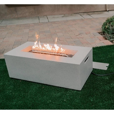 Kante 42" Rectangular Concrete & Metal Outdoor Propane Gas Modern Smokeless Fire Pit Table - Light Gray - Rosemead Home & Garden, Inc. 3 Kante 42" Rectangular Concrete & Metal Outdoor Propane Gas Modern Smokeless Fire Pit Table - Light Gray - Rosemead Home & Garden, Inc. - Image 3