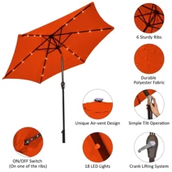 Costway 9FT Patio Solar Umbrella LED Steel Tilt With Crank -Quality Garden Outdoor Store GUEST b40ccc07 374c 49fb 9c4b 427c3fbb67ce