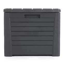 Toomax Florida UV Resistant Lockable Deck Storage Box Bench For Outdoor Pool Patio Garden Furniture & Indoor Toy Bin Container, 145 Gal (Anthracite) -Quality Garden Outdoor Store GUEST b40fe926 83b2 4e02 8fa3 9d84611cb21b