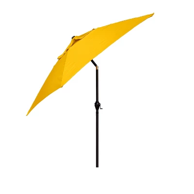 9' X 9' Aluminum Market Patio Umbrella With Crank Lift And Push Button Tilt Yellow - Astella 2 9' X 9' Aluminum Market Patio Umbrella With Crank Lift And Push Button Tilt Yellow - Astella - Image 2