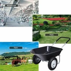 Costway 2 Tire Wheelbarrow Cart Heavy-duty Dolly Utility Cart Black -Quality Garden Outdoor Store GUEST b444526d 3899 49a8 93b4 6231409380df