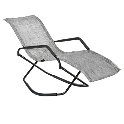 Outsunny Garden Rocking Sun Lounger Outdoor Zero-gravity Folding Reclining Rocker Lounge Chair For Sunbathing 6 Outsunny Garden Rocking Sun Lounger Outdoor Zero-gravity Folding Reclining Rocker Lounge Chair For Sunbathing - Image 6