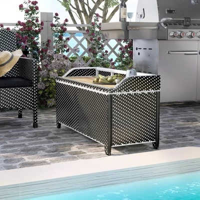 2pc Maksville Aluminum Patio Loveseat & Storage Bench - MiBasics 5 2pc Maksville Aluminum Patio Loveseat & Storage Bench - MiBasics - Image 5