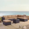 Biscayne 6pc Outdoor Wicker Sectional Set - Mocha - Crosley