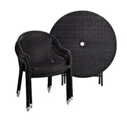 Palm Harbor 5pc Outdoor Wicker Dining Set - Brown - Crosley -Quality Garden Outdoor Store GUEST b5a31cd5 4f93 4d40 89ca 4340d023946d