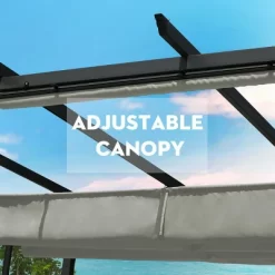 Aoodor 10 X 10 Ft Outdoor Pergola With Retractable Canopy, Aluminum Frame, 4 Pieces Patio Sun Shade Shelter For Backyard, Deck 11 Aoodor 10 X 10 Ft Outdoor Pergola With Retractable Canopy, Aluminum Frame, 4 Pieces Patio Sun Shade Shelter For Backyard, Deck -Quality Garden Outdoor Store GUEST b641fc93 8aac 414d 839a 757628301433