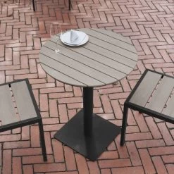Flash Furniture Finch Commercial Grade Round 24" Table With Faux Teak Poly Slats And Steel Frame -Quality Garden Outdoor Store GUEST b6553ab8 8633 47aa aefa e11d9a605d63