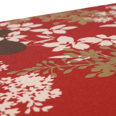 Outdoor Tufted Bench/Loveseat/Swing Cushion - Brown/Red Floral - Pillow Perfect 1 Outdoor Tufted Bench/Loveseat/Swing Cushion - Brown/Red Floral - Pillow Perfect