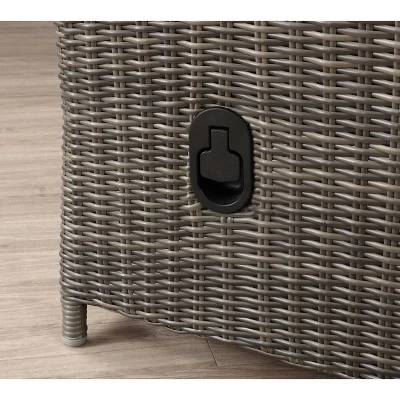 Asti Wicker 3 Seat Reclining Sofa With Cushions - Gray - Alaterre Furniture 4 Asti Wicker 3 Seat Reclining Sofa With Cushions - Gray - Alaterre Furniture - Image 4