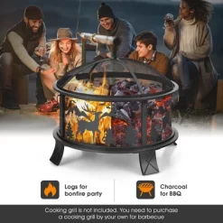Costway 26" Outdoor Fire Pit Wood Burning Metal Firepit Bowl With Spark Screen Poker 13 Costway 26" Outdoor Fire Pit Wood Burning Metal Firepit Bowl With Spark Screen Poker -Quality Garden Outdoor Store GUEST b7057af5 01fa 430f a97f b4d593a7127a