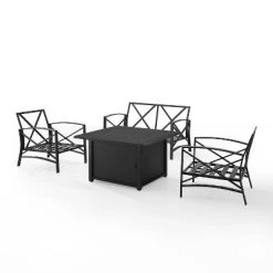 Kaplan 4pc Outdoor Conversation Set With Dante Fire Table - Mist - Crosley 15 Kaplan 4pc Outdoor Conversation Set With Dante Fire Table - Mist - Crosley -Quality Garden Outdoor Store GUEST b885c07b 6b1a 4253 a857 8940a8a3bb8e 1
