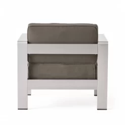 Cape Coral 5pc Aluminum And MGO Seating Set With Fire Table Khaki/Light Gray - Christopher Knight Home -Quality Garden Outdoor Store GUEST b908a776 4abb 4bd1 89db 5105e80f5498