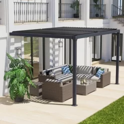 Aoodor Outdoor Louvered Pergola Adjustable Louvered Sloping Roof Wall-Mounted Pergola 18 Aoodor Outdoor Louvered Pergola Adjustable Louvered Sloping Roof Wall-Mounted Pergola -Quality Garden Outdoor Store GUEST b953dcee 8449 414a 8394 ad0bb6c24a89