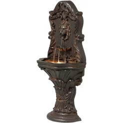 John Timberland Imperial Lion Acanthus Rustic Outdoor Floor Wall Water Fountain With LED Light 50" For Yard Garden Patio Home Deck Porch House Balcony -Quality Garden Outdoor Store GUEST b961cf7c 3f0f 40cb 9de8 7a71ae790230