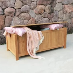 Sherwood Teak Storage Deck Box - Light Brown - Cambridge Casual -Quality Garden Outdoor Store GUEST b9a12b9e b16b 4b0e a8eb 7f2c4bb4c815