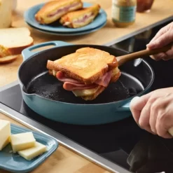 Rachael Ray Premium RUST-RESISTANT Cast Iron Skillet 10" Agave Blue -Quality Garden Outdoor Store GUEST b9e937d7 3258 4f91 bd1a 7ba143365c32