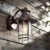 John Timberland Galt Outdoor Mission Wall Light Fixture Oil Rubbed Bronze Motion Sensor Dusk To Dawn 11 1/4" Seedy Glass For Post Exterior Barn Deck
