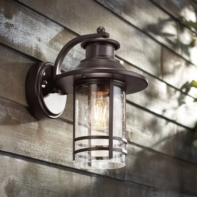John Timberland Galt Outdoor Mission Wall Light Fixture Oil Rubbed Bronze Motion Sensor Dusk To Dawn 11 1/4" Seedy Glass For Post Exterior Barn Deck 1 John Timberland Galt Outdoor Mission Wall Light Fixture Oil Rubbed Bronze Motion Sensor Dusk To Dawn 11 1/4" Seedy Glass For Post Exterior Barn Deck