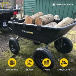 Gorilla Carts 1500 Pound Capacity Super Heavy Duty Poly Yard Garden Steel Dump Utility Wheelbarrow Wagon Cart With 2 In 1 Towing ATV Handle, Black 7 Gorilla Carts 1500 Pound Capacity Super Heavy Duty Poly Yard Garden Steel Dump Utility Wheelbarrow Wagon Cart With 2 In 1 Towing ATV Handle, Black -Quality Garden Outdoor Store GUEST ba768f08 147d 476f 8e3a 9a9a5dec40fa