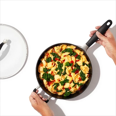 OXO 3qt Non-Stick Chef's Pan With Lid And Helper Handle Black 3 OXO 3qt Non-Stick Chef's Pan With Lid And Helper Handle Black - Image 3