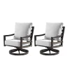 Oakland Living 2pk Deep Seating Swivel Rocking Aluminum Outdoor Patio Club Chairs Gold
