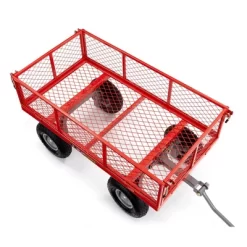Gorilla Cart 800lbs. Capacity Heavy Duty Durable Steel Mesh Flatbed Garden Utility Wagon - Red -Quality Garden Outdoor Store GUEST bc9343aa 68cd 45fb 8678 7c9454775b31