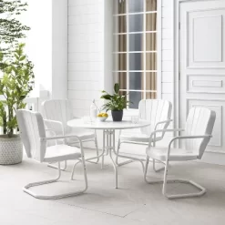 Ridgeland 5pc Outdoor Dining Set - White - Crosley -Quality Garden Outdoor Store GUEST bcffc5e9 b68d 49b6 a175 ae43465796c9