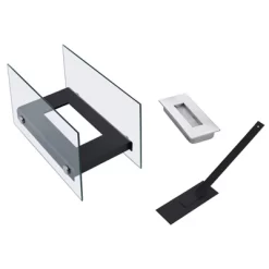 13.25"x7.5" Ventless Smokeless Rectangular Glass & Black Metal Tabletop Fire Pit - Danya B. -Quality Garden Outdoor Store GUEST bd45d3ef f2cc 4dcf 8699 b83b4b24fe5a