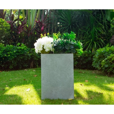 Medium Kante Lightweight Tall Outdoor Square Concrete Planter Slate Gray - Rosemead Home & Garden, Inc. 2 Medium Kante Lightweight Tall Outdoor Square Concrete Planter Slate Gray - Rosemead Home & Garden, Inc. - Image 2