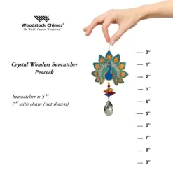 Woodstock Wind Chimes Woodstock Rainbow Makers Collection, Crystal Wonders, 5'' Peacock Crystal Suncatcher CWPEA -Quality Garden Outdoor Store GUEST be105115 db94 4cfd bb7f 120fbaa47113