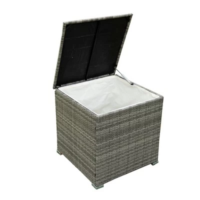 4pc Wicker Patio Seating Set With Cushions - Gray/Beige - GODEER 17 4pc Wicker Patio Seating Set With Cushions - Gray/Beige - GODEER - Image 17