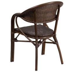 Merrick Lane Wicker Rattan Patio Chair With Curved Back And Aluminum Bamboo Frame -Quality Garden Outdoor Store GUEST bece2225 6b15 4b9d 8254 a3e7008b4327