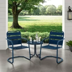 Brighton 3pc Metal Conversation Seating Set - Navy - Crosley -Quality Garden Outdoor Store GUEST bee0d8d3 3251 4dfa b255 82508f16e1fa