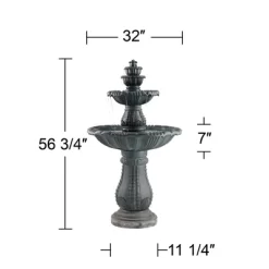 John Timberland Hampton Rustic 4 Tier Cascading Outdoor Floor Water Fountain With LED Light 56 3/4" For Yard Garden Patio Deck Porch Exterior Balcony -Quality Garden Outdoor Store GUEST bf3e943b 3dea 49a0 8604 f2810e8dcf3a
