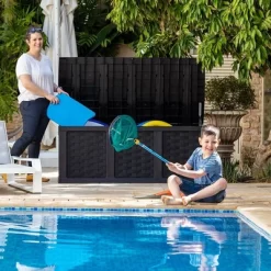 Starplast 153 Gallon Plastic Deck Box Black -Quality Garden Outdoor Store GUEST bf607477 9fdc 4ef3 adf3 8d7ba8507865