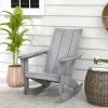 Costway Patio Adirondack Rocking Chair All Weather HDPE Porch Rocker 330lbs Grey Outdoor