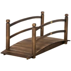 Outsunny 4.7' Garden Bridge, Arc Wood Footbridge, Decorative Pond Bridge With Side Rails -Quality Garden Outdoor Store GUEST c05e899a a1d9 4ec2 b6cb 080c4691956c