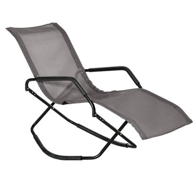 Outsunny Garden Rocking Sun Lounger Outdoor Zero-gravity Folding Reclining Rocker Lounge Chair For Sunbathing 8 Outsunny Garden Rocking Sun Lounger Outdoor Zero-gravity Folding Reclining Rocker Lounge Chair For Sunbathing - Image 8