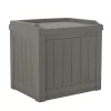 Suncast SS601 22 Gallon Outdoor Patio Small Deck Box W/ Storage Seat