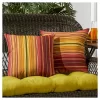 Set Of 2 Kinnabari Stripe Outdoor Square Throw Pillows - Kensington Garden