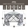 CLAM Quick-Set Escape Portable Pop-Up Outdoor Camping Gazebo Screen Tent Sided Canopy Shelter With Ground Stakes & Carry Bag
