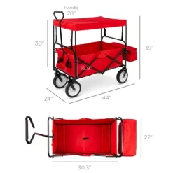 Best Choice Products Folding Utility Cargo Wagon Cart W/ Removable Canopy, Cup Holders -Quality Garden Outdoor Store GUEST c4639e51 9c88 40c3 bab9 311904c90dee