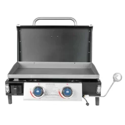 Razor Griddle GGT2131M 25 Inch Outdoor 2 Burner Portable LP Propane Gas Grill Griddle, 318 Sq In And Top Cover Lid For BBQ Cooking, Black (Steel)