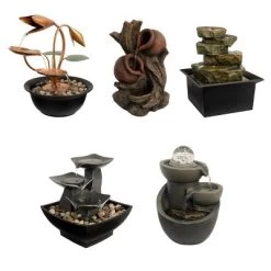 Nature Spring Tabletop Water Fountain With 3 Raku Bowls, River Rocks, And Electric Pump - 7", Silver And Black -Quality Garden Outdoor Store GUEST c52c60f4 ddde 42a6 ad66 5a198e036d0f