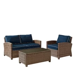 Bradenton 3pc Outdoor Conversation Set With Loveseat & Armchair With Coffee Table - Crosley -Quality Garden Outdoor Store GUEST c5d7cc95 06f5 4dcc 914a 5796649fd182